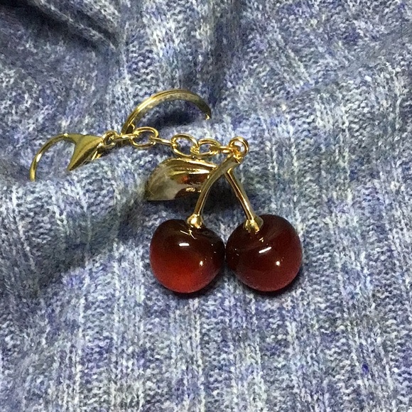 Cherry Keychain with Gold Accents - Picture 3 of 6